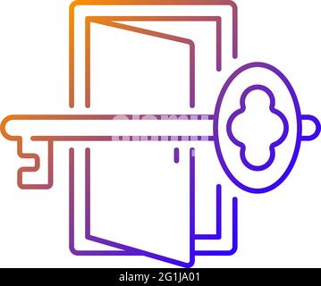 Finding key to get out gradient linear vector icon Stock Vector