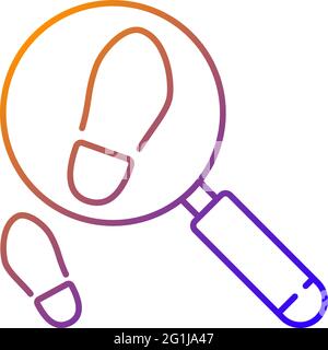 Looking for footsteps gradient linear vector icon Stock Vector