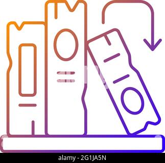 Book on shelf gradient linear vector icon Stock Vector