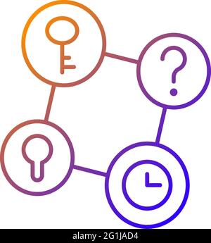 Connecting facts gradient linear vector icon Stock Vector