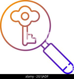 Looking for key gradient linear vector icon Stock Vector