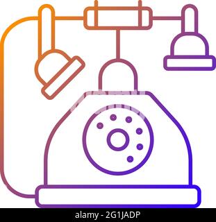 Telephone gradient linear vector icon Stock Vector