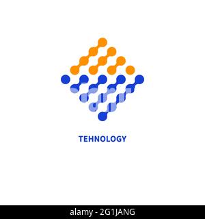 Business icon in shape of rhombus. Geometric abstract flat symbol. Digital technologies modern sign Stock Vector