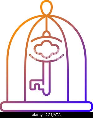 Key in cage gradient linear vector icon Stock Vector