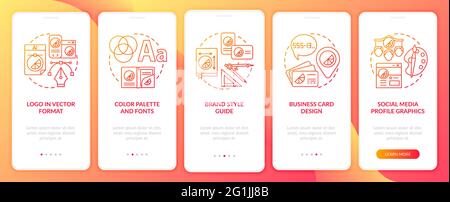 Corporate branding services onboarding mobile app page screen with concepts Stock Vector