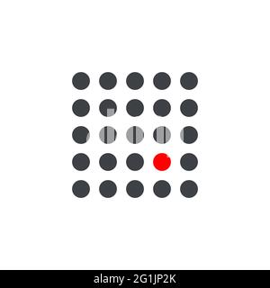 Metaphor for uniqueness, difference. Minimal independence icon. Creativity logo. Unique person concept. Success idea Stock Vector