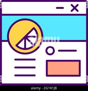 Building brand through social media platforms RGB color icon Stock Vector