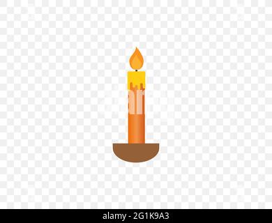 Candle, decoration, fire icon. Vector illustration. flat design. Stock Vector
