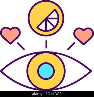 Emotional commitment to brand RGB color icon Stock Vector