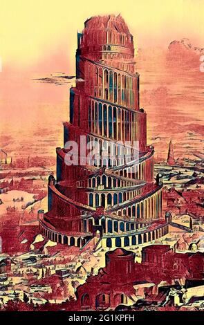 The Walls of Babylon and the Temple of Babel, ancient Babylon ...