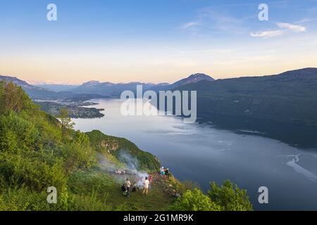 France, Savoie, Saint-Germain-la-Chambotte, the Bourget Lake Stock Photo