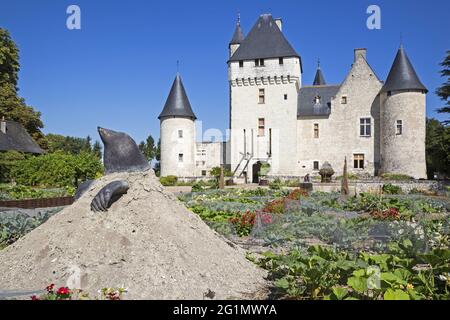 France, Indre-et-Loire, Loire Anjou Touraine regional natural park, L�mer�, Le Rivau, gardens of the Rivau castle Stock Photo