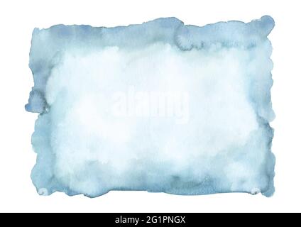 Blue azure turquoise abstract watercolor background. Stain watercolor hand-painted use for decorative design of wall art, poster, card, cover or banne Stock Vector