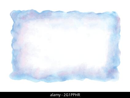 Bright pink-blue watercolor background. Abstract stain watercolor hand-painted use for decorative design of wall art, poster, card, cover or banner. Stock Vector