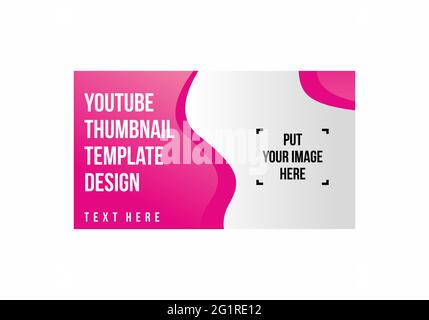 Pink white color of youtube thumbnail design Stock Vector