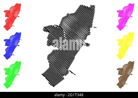 Buena Vista city County, Commonwealth of Virginia (Independent city, U.S. county, United States of America, USA, U.S., US) map vector illustration, sc Stock Vector
