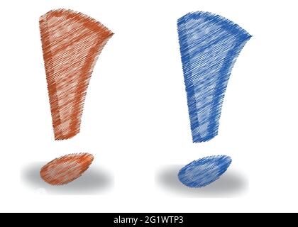 Exclamation mark set - vector - isolated on white background Stock Vector