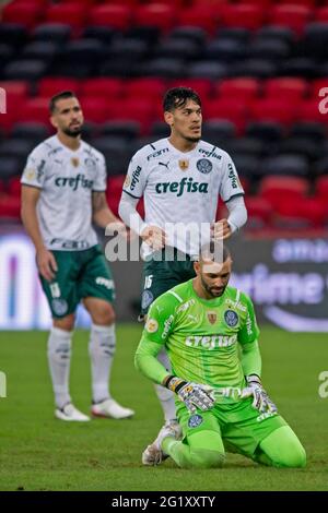 Gustavo Gómez do Palmeiras, durante a partida entre Avaí e Palmeiras, pela  14ª rodada do Campeonato Brasileiro Série A 2022, no Estádio da Ressacada  neste domingo 26. (Photo by pressinphoto/Sipa USA Stock