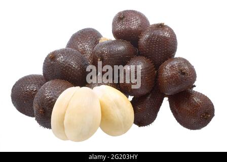 Snack skin fruit or Salak fruit isolated on white background Stock Photo