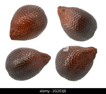 Snack skin fruit or Salak fruit isolated on white background Stock Photo