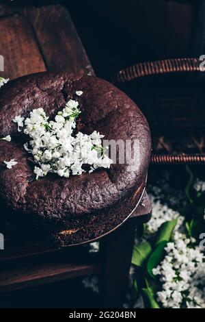 Chocolate cheesecake. Stock Photo