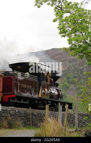 'Fiji' entering Beddgelert Station. Stock Photo