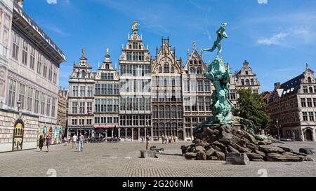 Bruxelles, Belgium, july 2019, panoramic view 'La grand place' Stock Photo