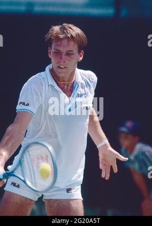 Venezuelan tennis player Nicolas Pereira, Wimbledon, UK 1996 Stock Photo