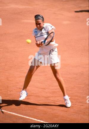 Italian tennis player Giulia Casoni, Roland Garros, France 2000 Stock Photo