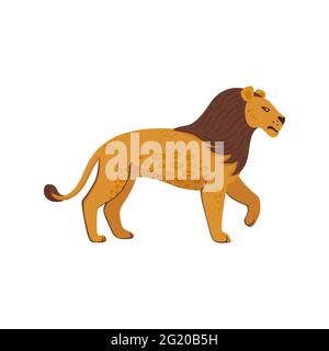 Extinct animals. Panthera atrox. Prehistoric extinct American Lion. Flat style vector illustration isolated on white background Stock Vector