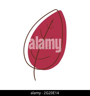 Ecology leaf concept. Isolated on white background. Vector botanical illustration. Hand-drawn doodle floral elements. Spring and summer flower and plant vector in line art outline style.  Stock Vector