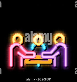 third party discussion neon glow icon illustration Stock Vector