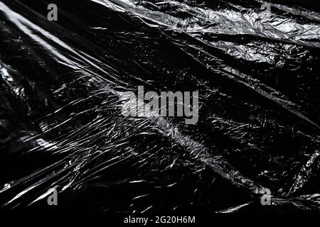 Pattern of the polyethylene surface on black background Stock Photo