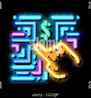 money-making innovation neon glow icon illustration Stock Vector