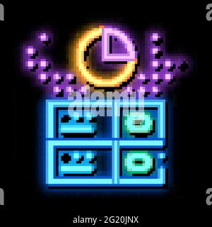 long data storage neon glow icon illustration Stock Vector