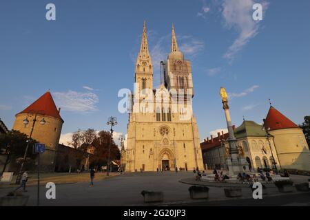 CROATIA, ZAGREB, KAPTOL ULICA, JULY 27, 2019: Zagreb Cathedral of the Assumption of the Blessed Virgin Mary Stock Photo