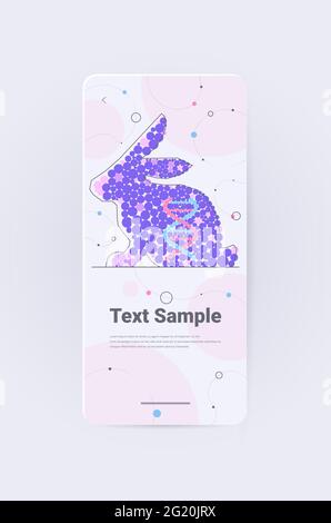 DNA of rabbit genetically modified animals genetic engineering biological research concept vertical Stock Vector
