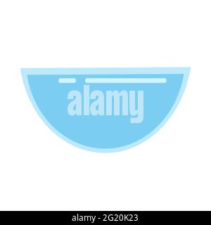 Large glass bowl for salads or fruits, kitchen utensils, cooking utensils, vector object on a white background in flat style, isolate Stock Vector