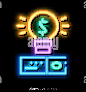 savvy data storage solution neon glow icon illustration Stock Vector