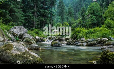 The various views of Jibhi Village Stock Photo