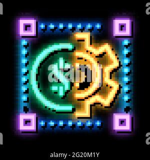 cash account credentials neon glow icon illustration Stock Vector