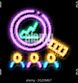 study on upward profit growth neon glow icon illustration Stock Vector