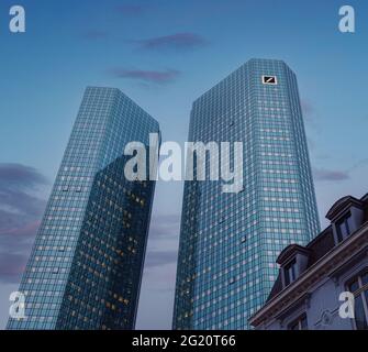 Deutsche Bank Twin Towers - Frankfurt, Germany Stock Photo