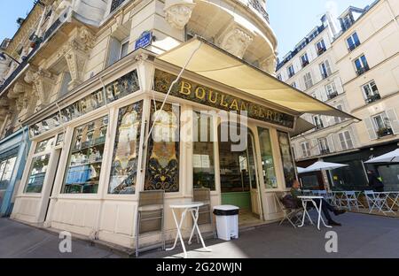 The French traditional bakery and pastry shop Bo located near Bastille square in Paris, France. Stock Photo