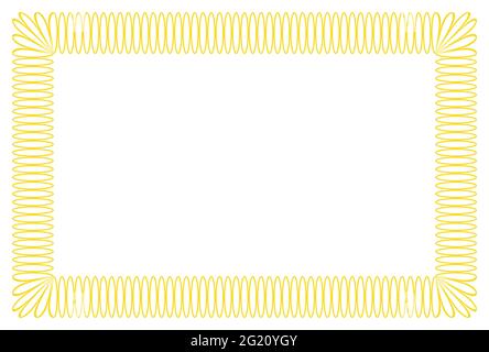 Golden blank horizontal frame.  Rectangle vector illustration. Empty border Copy space Stock Vector