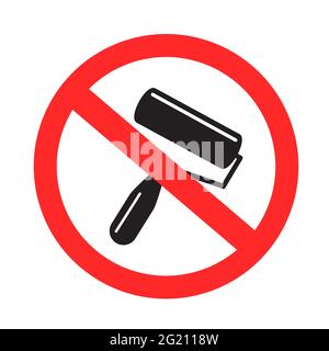 no painting repair sign sticker Stock Vector
