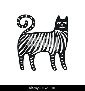 Funny Black Cat. Vector Illustration Stock Vector Image & Art - Alamy