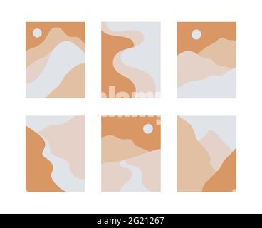 Minimalistic landscape posters Stock Vector