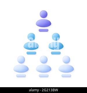 Pyramid scheme or referral system icon. 3d vector illustration. Stock Vector