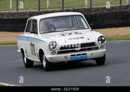 Marcus Jewell, Ben Clucas, Ford Lotus Consul, Ford Lotus Cortina, Masters pre-66 touring cars, Saloon cars, GT cars, touring cars, Masters Historic Fe Stock Photo